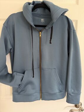 Albion Blue scuba Zip-Up Hoodie Sweatshirt